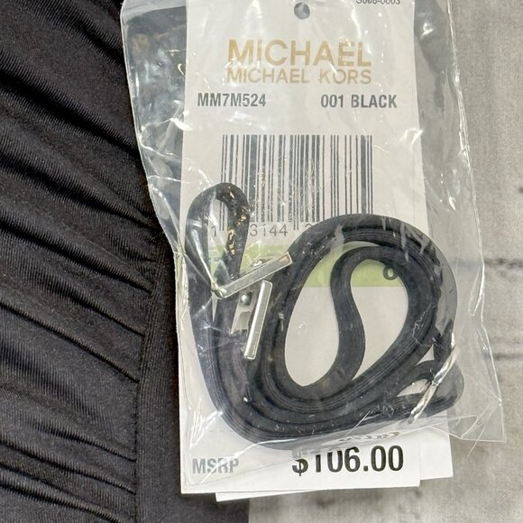 Michael Kors Embellished One-Shoulder Underwire One-Piece Swimsuit Black Size 12 - Picture 9 of 11